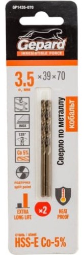 Сверло Gepard по металлу GP1435-070 3.5 мм, 1 шт.