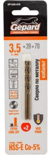 Сверло Gepard по металлу GP1435-070 3.5 мм, 1 шт.