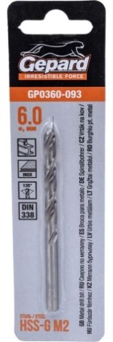 Сверло Gepard по металлу GP0360-093 6 мм, 1 шт.