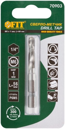Сверло FIT по металлу 70903 6 мм, 1 шт.