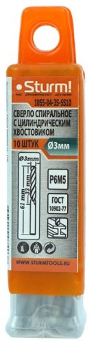 Сверло Sturm! по металлу 1055-04-3S-SS10 3 мм, 10 шт.