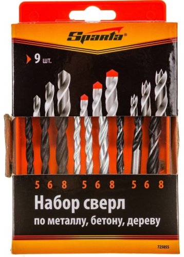 Сверло SPARTA 725055, 9 шт. купить,NaN