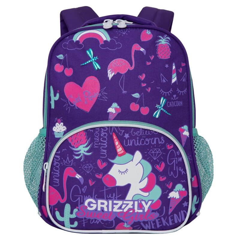 Рюкзак Grizzly Kids Единорог  RK-076-3/3 фиолетовый купить,NaN
