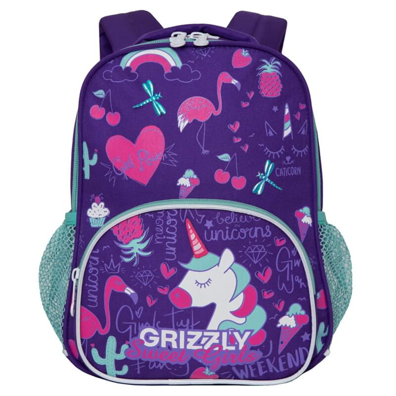 Рюкзак Grizzly Kids Единорог  RK-076-3/3 фиолетовый купить,NaN