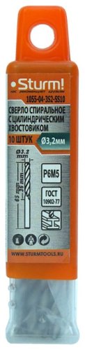 Сверло Sturm! по металлу 1055-04-3S2-SS10 3.2 мм, 10 шт.