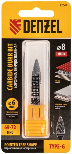 Сверло DENZEL по металлу 72047 8 мм, 1 шт. купить,0