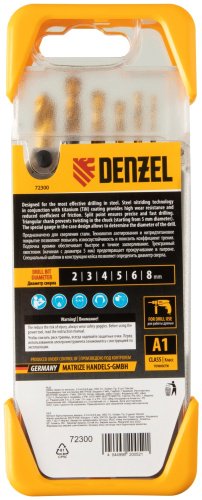 Сверло DENZEL по металлу, набор 72300 2 мм, 6 шт. купить,0