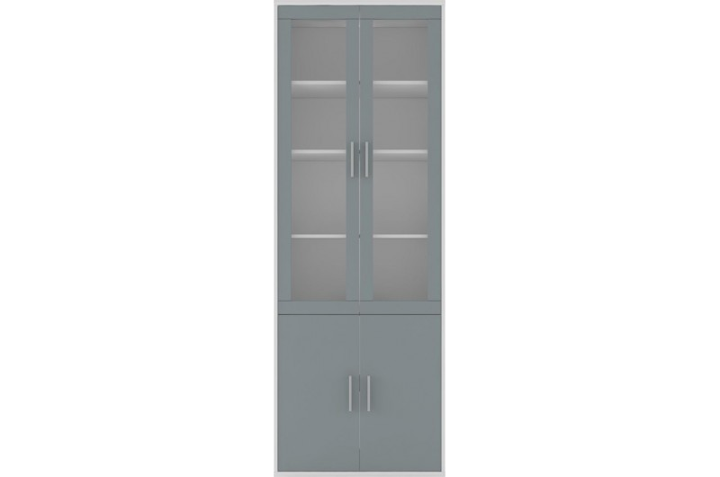 Шкаф-витрина Гербор Каби REG2W2D 79x220см серый купить,NaN