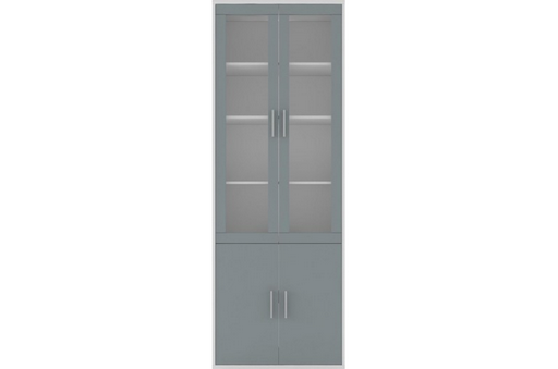 Шкаф-витрина Гербор Каби REG2W2D 79x220см серый