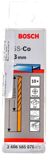 Сверло Bosch по металлу, спиральное 2608585876 3 мм, 10 шт.