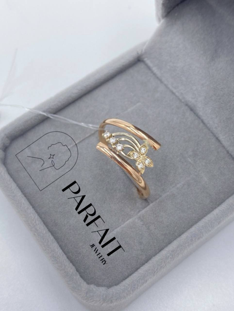 Кольцо PARFAIT JEWELRY GFC_PJ_Butterfly_08 размер 19 вес 1.05 г золото, фианит купить,NaN