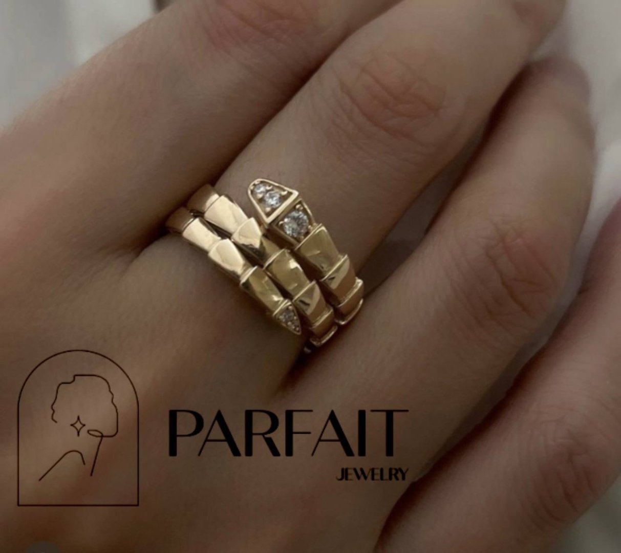 Кольцо PARFAIT JEWELRY GFC_PJ_Zmeika_IG_143 размер 19 вес 2.81999999999999 г золото, фианит купить,NaN