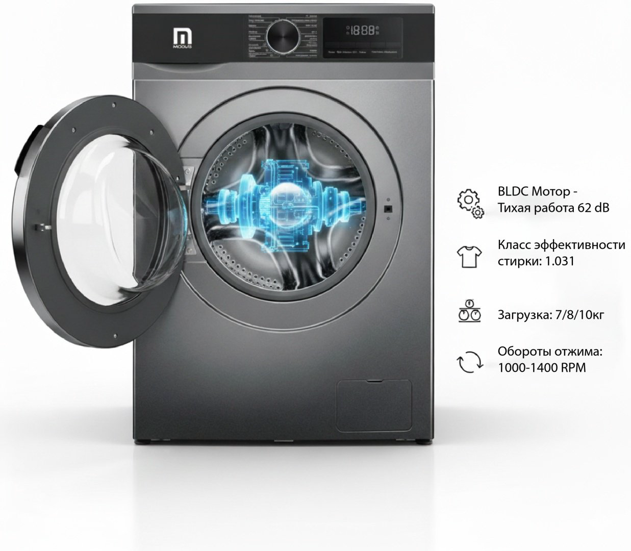 Стиральная машина MWM-8010-DGDC серый купить,NaN