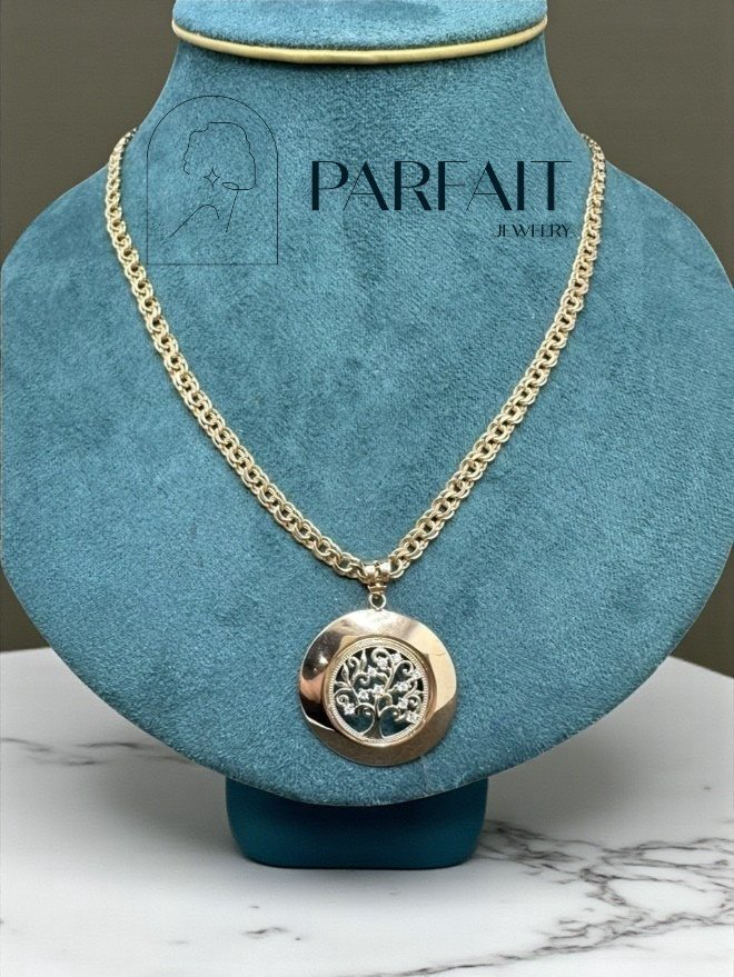 Колье PARFAIT JEWELRY Колье_Дерево_жизни_PJ01 длина 55 см вес 7.3 г золото, фианит купить,NaN