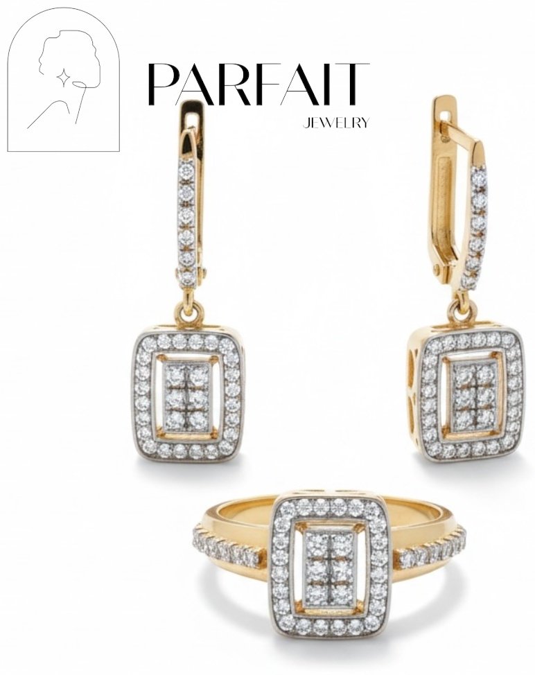 PARFAIT JEWELRY PJ_STbaget_18.5размер_3 вес 6.55 г золото, фианит купить,NaN