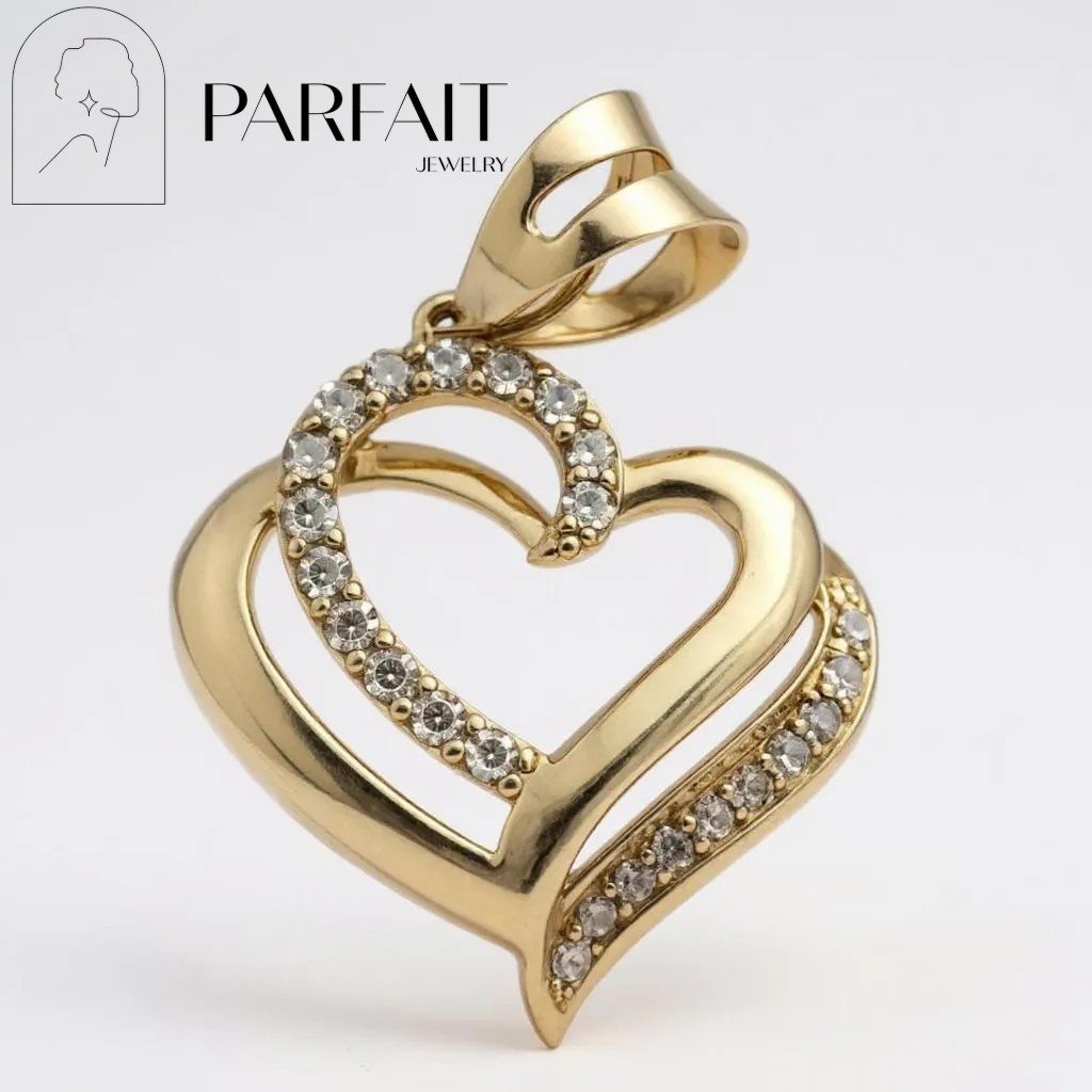 Колье PARFAIT JEWELRY Колье_Сердце_Бисмарк_PJ21 длина 55 см вес 6.19999999999999 г золото, фианит купить,NaN