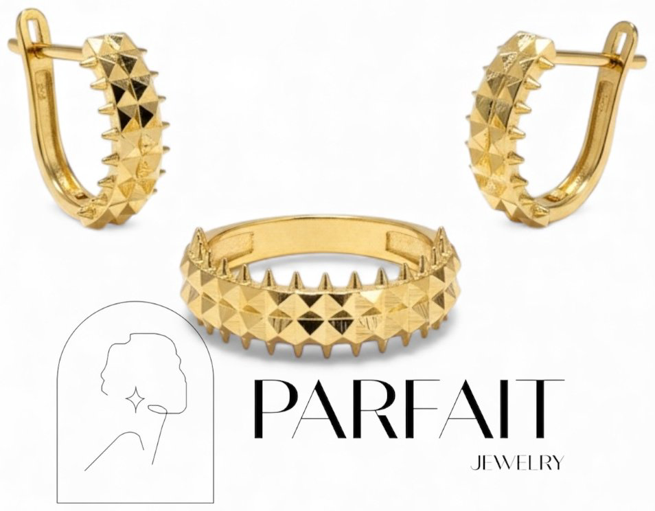 PARFAIT JEWELRY PJ_2Шипы_18размер_3 вес 5.25 г золото, без вставок купить,NaN