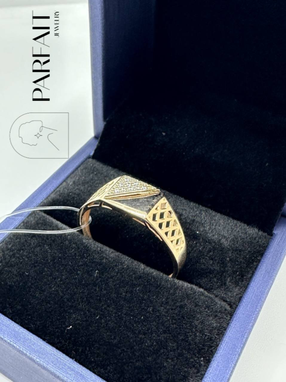 Кольцо PARFAIT JEWELRY Мужская печатка GFC_PJ_F_11 размер 20.5 вес 2.5 г золото, фианит купить,NaN