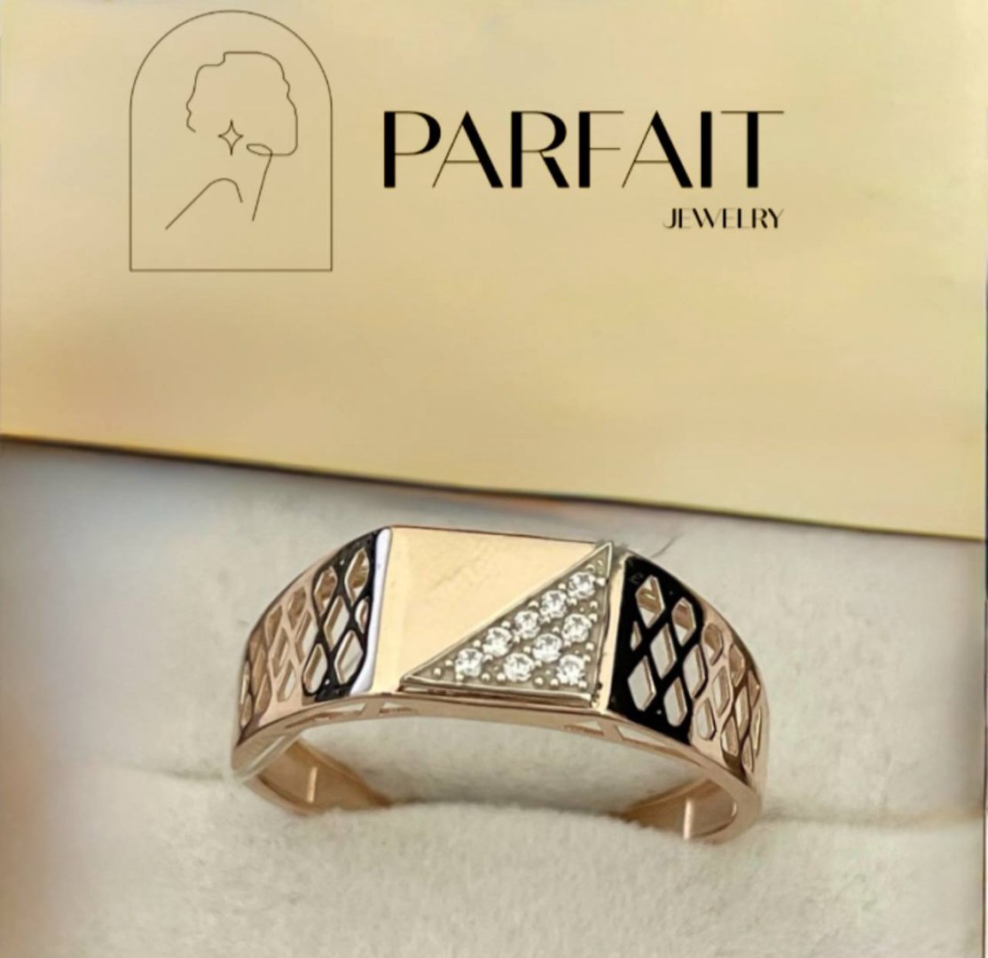 Кольцо PARFAIT JEWELRY Мужская печатка GFC_PJ_F_19 размер 21.5 вес 2.5 г золото, фианит купить,NaN