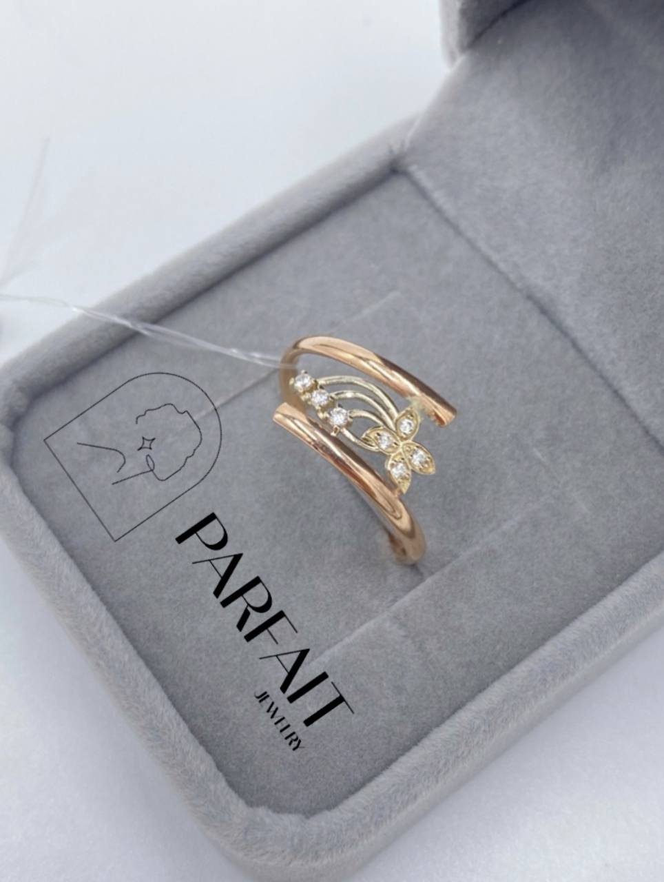 Кольцо PARFAIT JEWELRY GFC_PJ_Butterfly_04 размер 18.5 вес 1 г золото, фианит купить,NaN