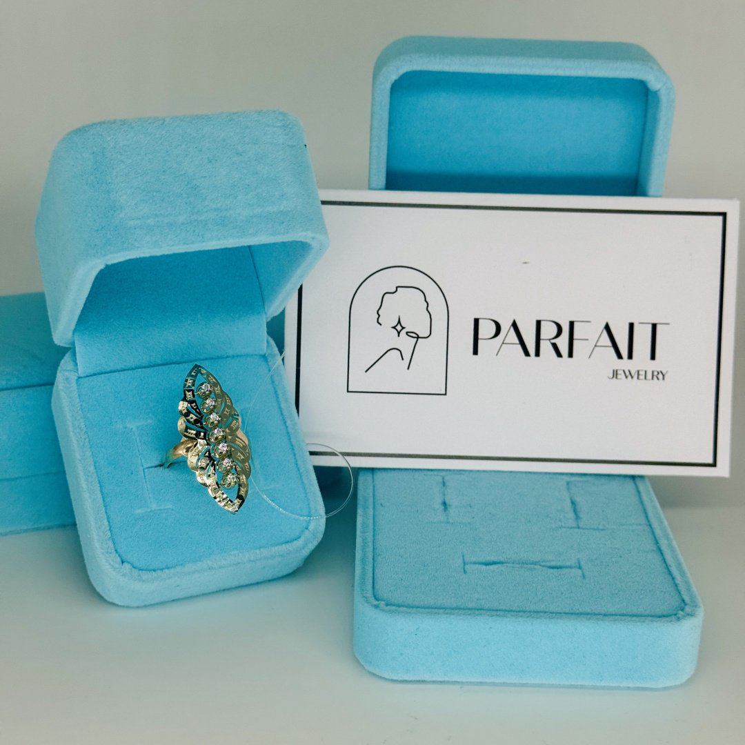Кольцо PARFAIT JEWELRY PJ_7ф_узоры_04 размер 18.5 вес 4.1 г золото, фианит купить,NaN