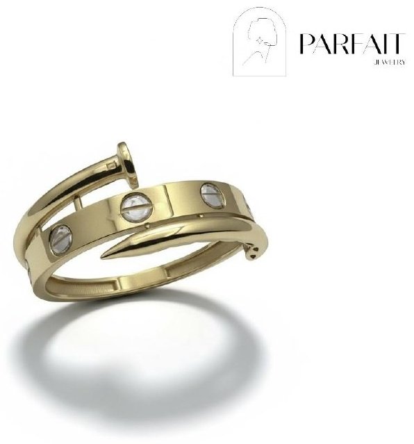 Кольцо PARFAIT JEWELRY PJ_КР_гвоздик_17размер_01 размер 17 вес 1.54 г золото, без вставок купить,NaN