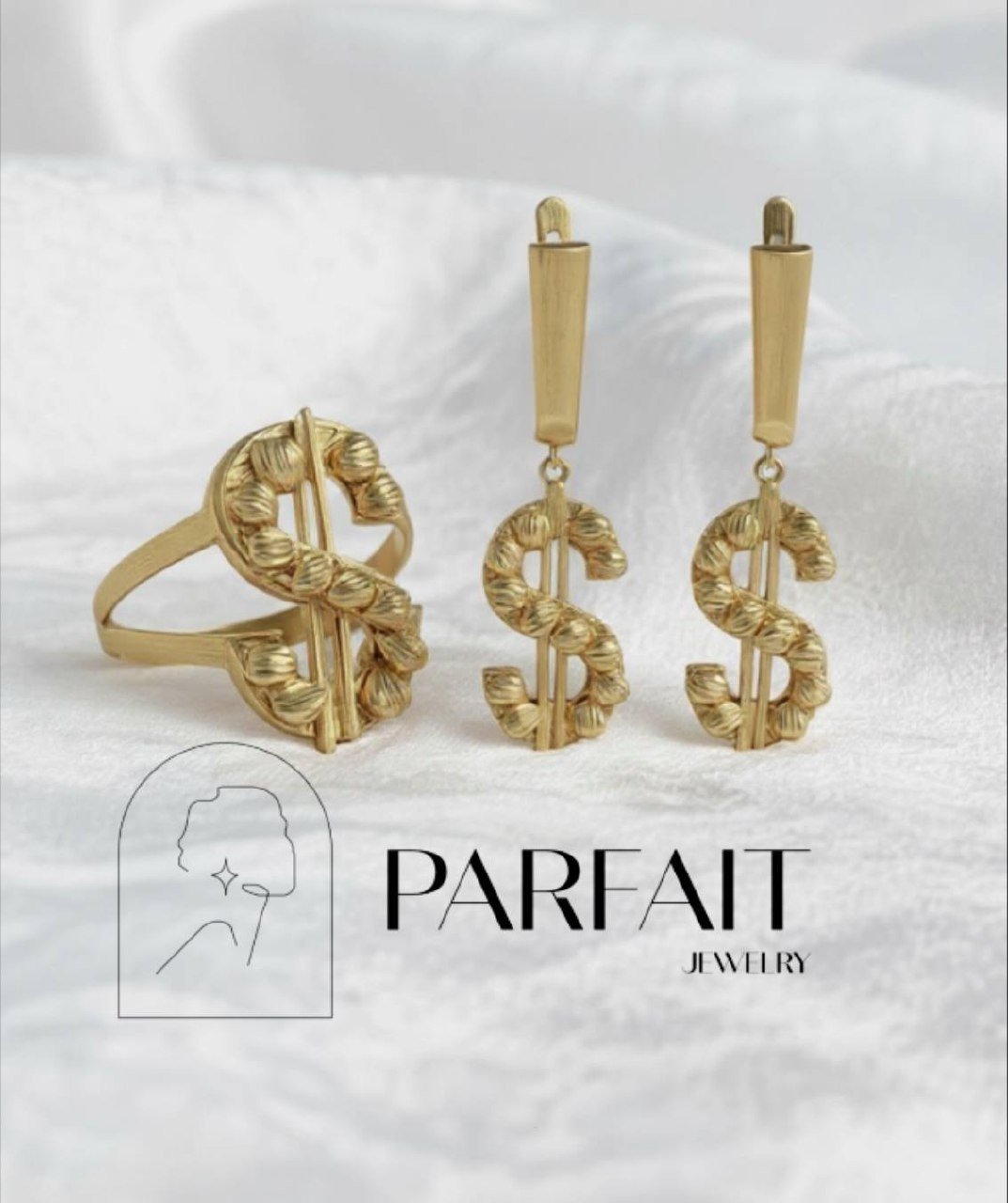 PARFAIT JEWELRY PJ_Dollar_04_18,5размер вес 8.35 г золото, без вставок купить,NaN
