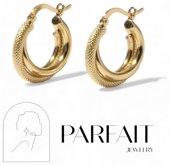 Конго PARFAIT JEWELRY PJ_Конго_Двойка_04 вес 2.6 г золото, без вставок купить,NaN