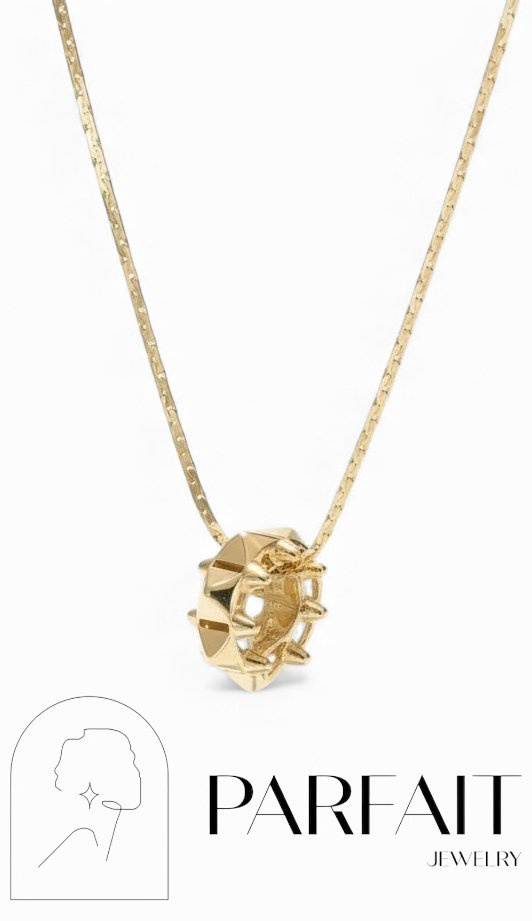 Колье PARFAIT JEWELRY PJ_Банан_Шипы_55_6 длина 55 см вес 5.95 г золото, без вставок купить,NaN