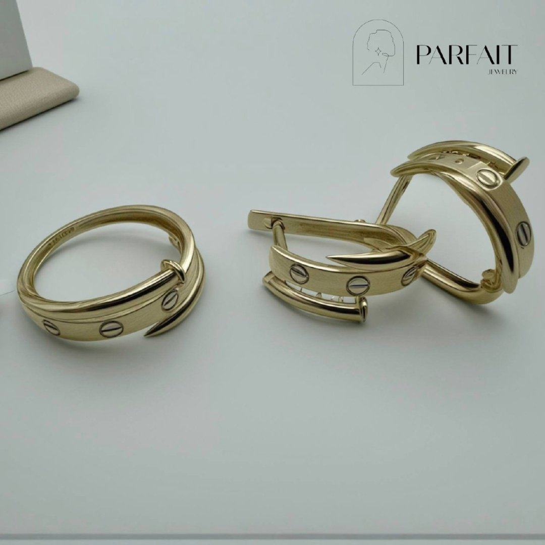 PARFAIT JEWELRY PJ_КР_Гвоздик_Комплект_18.5размер_2 вес 4.8 г золото, без вставок купить,NaN