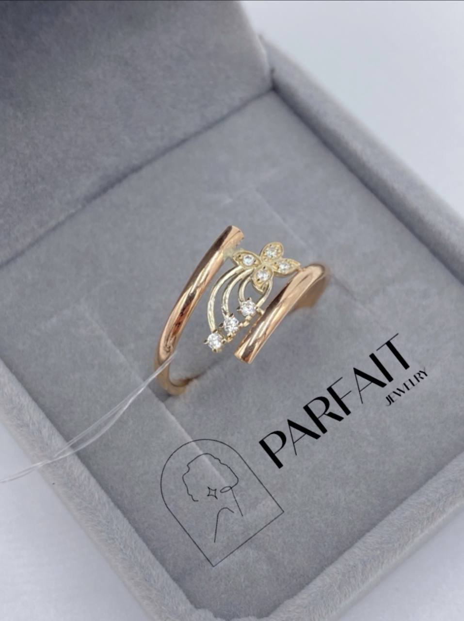 Кольцо PARFAIT JEWELRY GFC_PJ_Butterfly_09 размер 19 вес 1.1 г золото, фианит купить,NaN