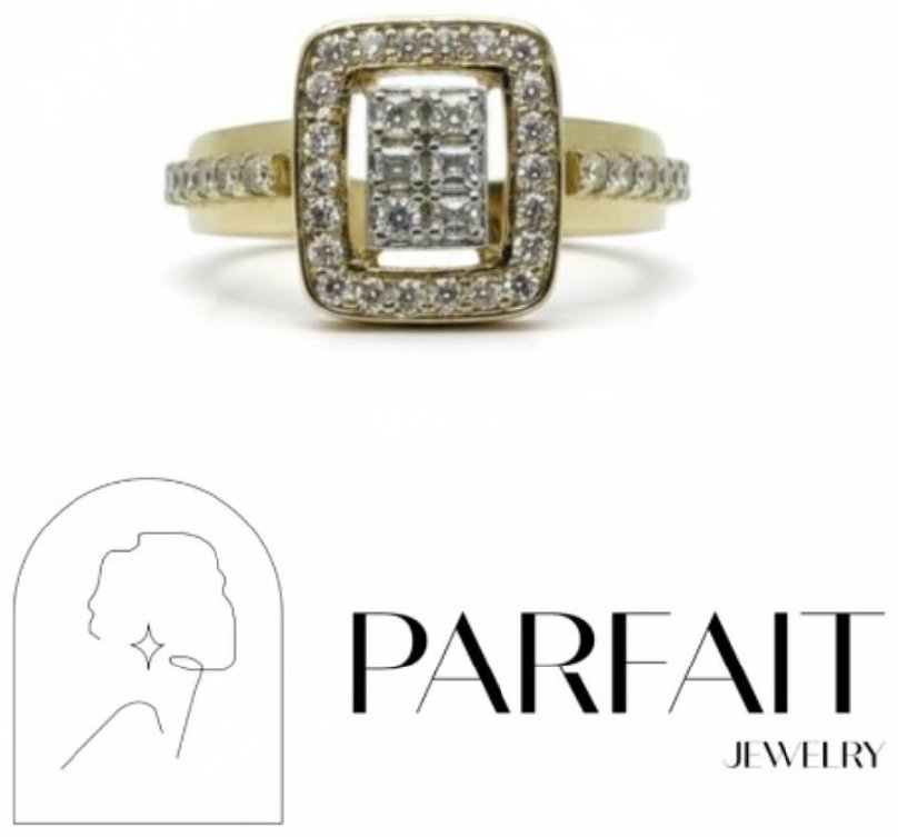 Кольцо PARFAIT JEWELRY PJ_Baget_4 размер 19 вес 2.5 г золото, фианит купить,NaN