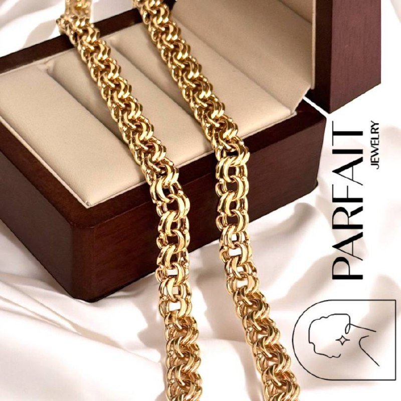 Цепь PARFAIT JEWELRY GFC_PJ_Бисмарк_Цепь_0286 длина 55 см, вес 16.75 г золото, плетение бисмарк
