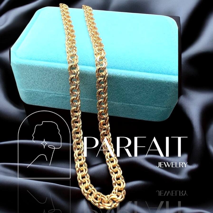 Цепь PARFAIT JEWELRY GFC_PJ_Бисмарк_Цепь_0124 длина 55 см, вес 8.65 г золото, плетение бисмарк