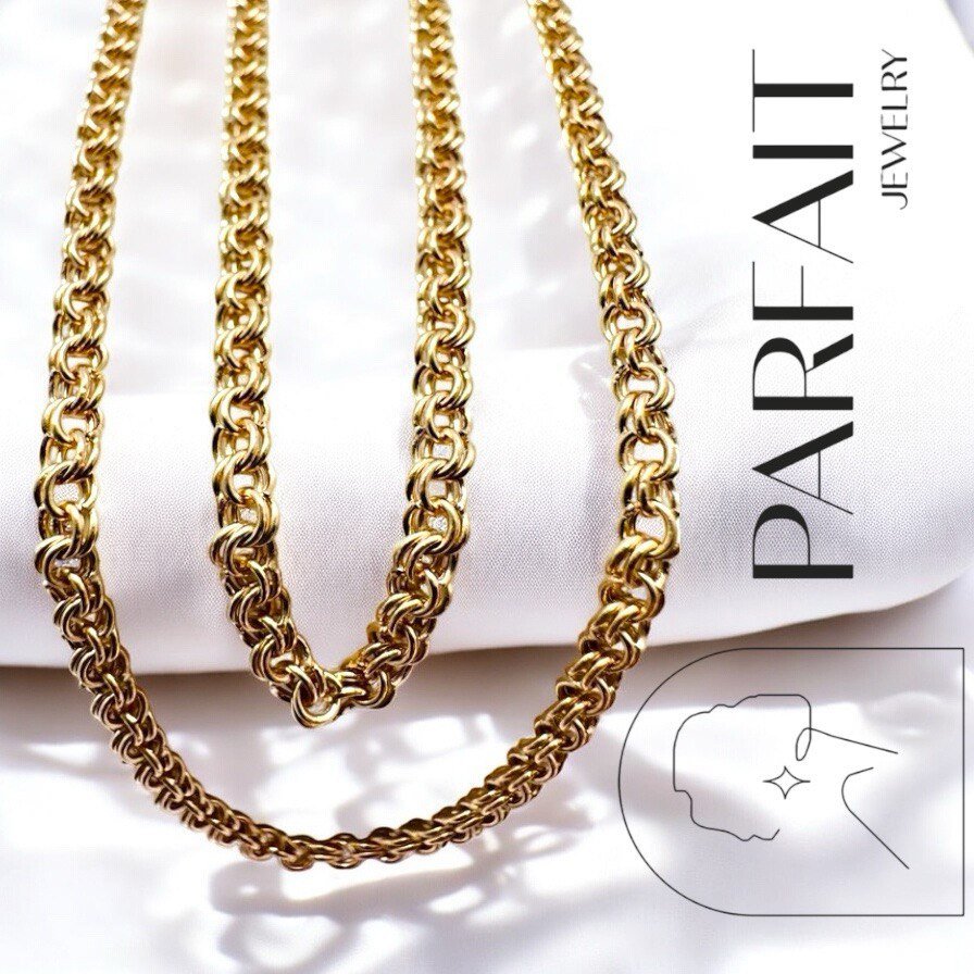Цепь PARFAIT JEWELRY GFC_PJ_Бисмарк_Цепь_0124 длина 55 см, вес 8.65 г золото, плетение бисмарк