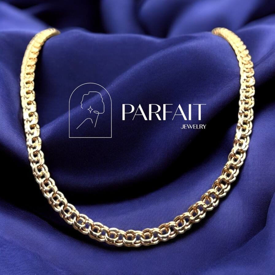 Цепь PARFAIT JEWELRY GFC_PJ_Бисмарк_Цепь_0286 длина 55 см, вес 16.75 г золото, плетение бисмарк