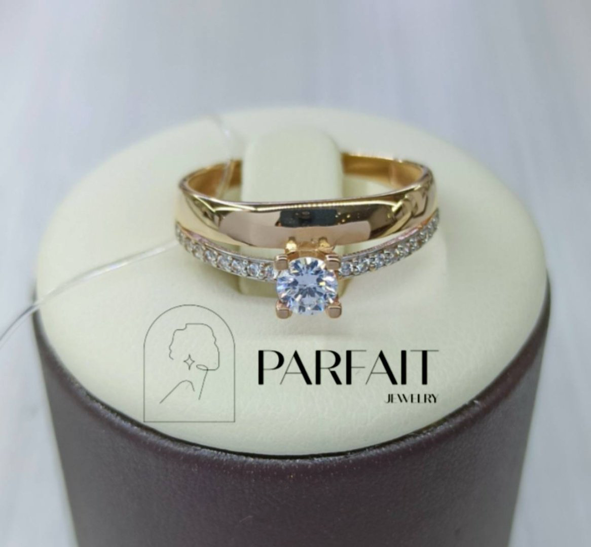 Кольцо PARFAIT JEWELRY GFC_PJ_dvoika_58 размер 17.5 вес 2.05 г золото, фианит купить,NaN