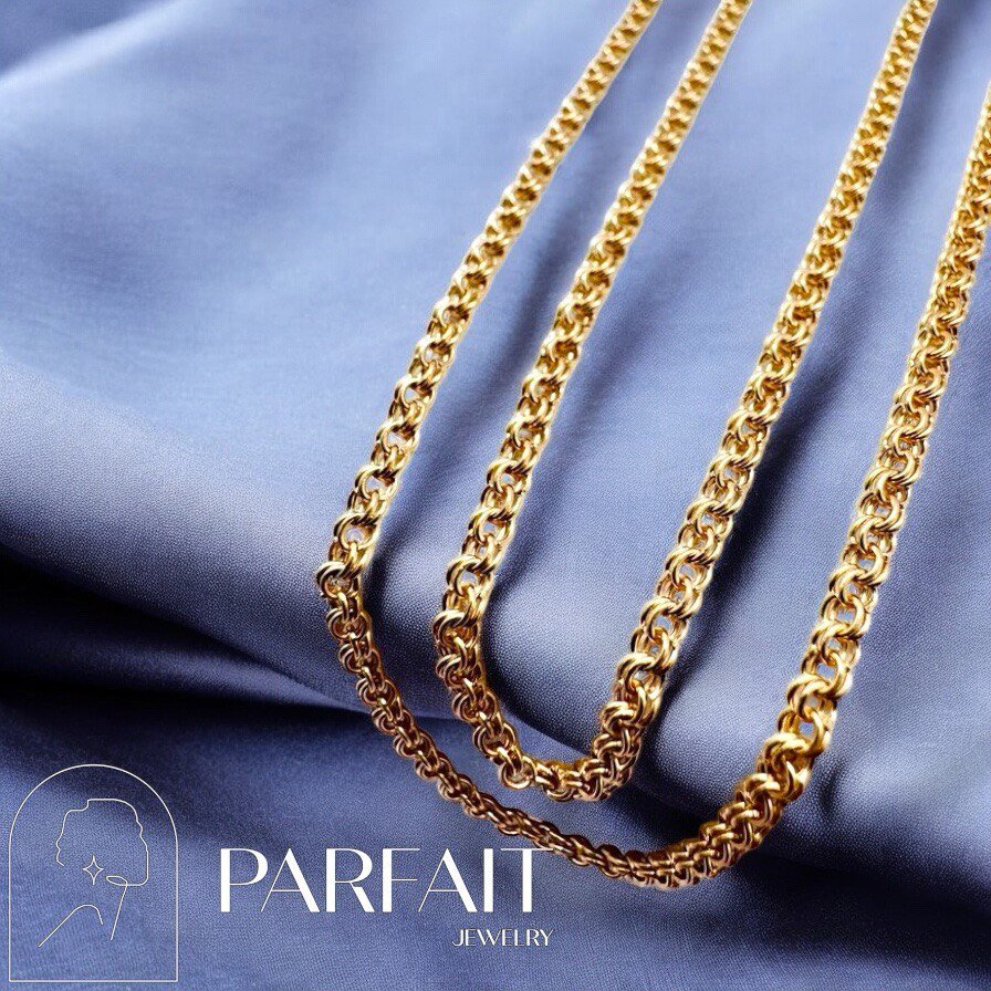 Цепь PARFAIT JEWELRY GFC_PJ_Бисмарк_Цепь_0124 длина 55 см, вес 8.65 г золото, плетение бисмарк