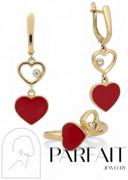 PARFAIT JEWELRY PJ_RedChprd_18.5размер_3 вес 5.75 г золото, фианит