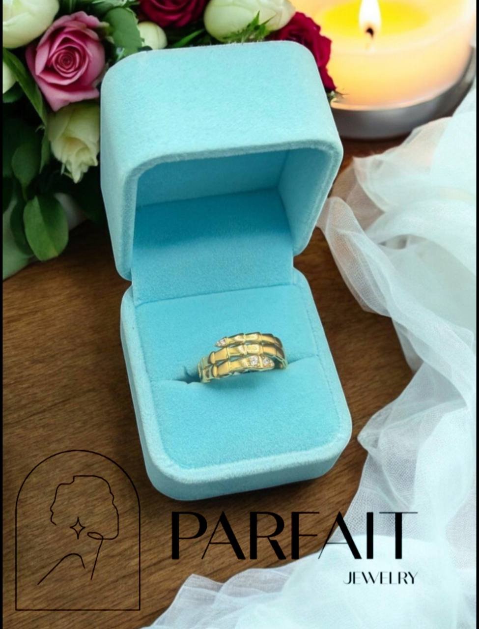 Кольцо PARFAIT JEWELRY GFC_PJ_Zmeika_IG_075 размер 18 вес 2.94 г золото, фианит купить,NaN