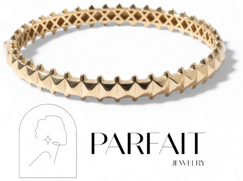 Браслет PARFAIT JEWELRY PJ_ШипыБР_03 длина 19 см, вес 7.7 г золото, плетение обод купить,NaN