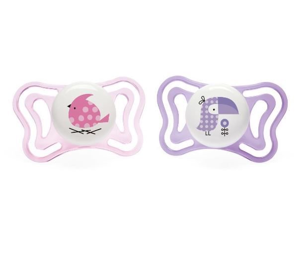 Пустышка Chicco силикон Physio Light 2м+ 2 шт Girl 