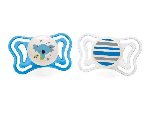 Пустышка Chicco силикон Physio Light Lumi 6м+ 2 шт  купить,NaN