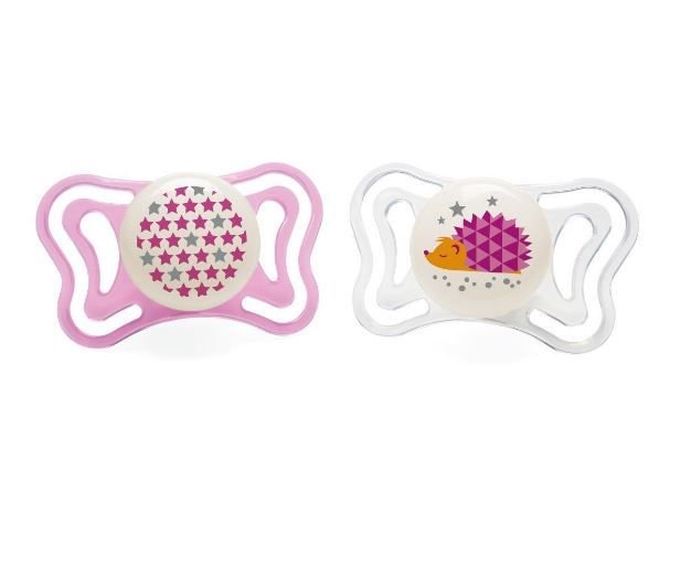 Пустышка Chicco силикон Physio Light Lumi 16м+ 2 шт  купить,NaN