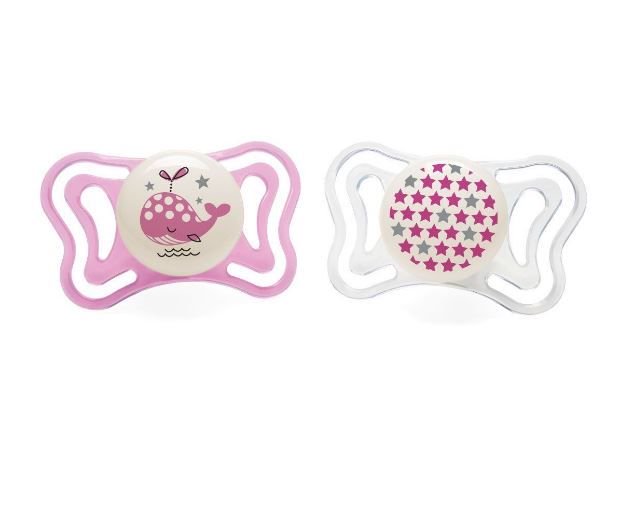 Пустышка Chicco силикон Physio Light Lumi 2м+ 2 шт  купить,NaN