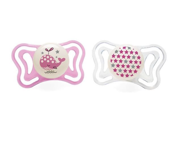 Пустышка Chicco силикон Physio Light Lumi 2м+ 2 шт  купить,NaN