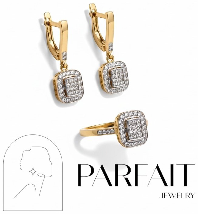 PARFAIT JEWELRY PJ_Sbaget_17.5размер_1 вес 6.45 г золото, фианит купить,NaN