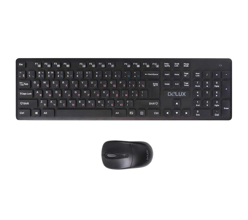Клавиатура+мышь Delux DLD-1505OGB черная купить,0