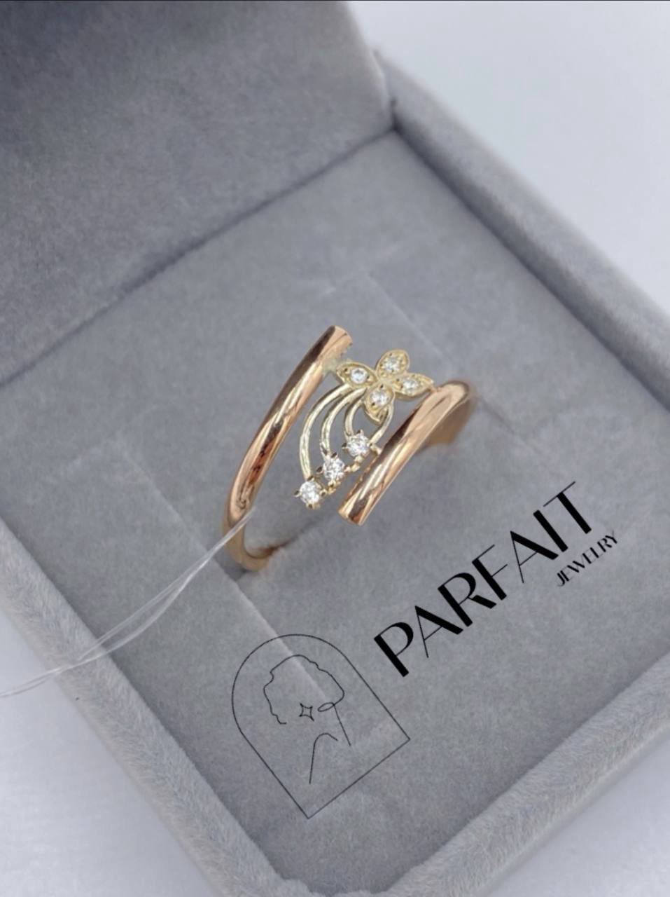 Кольцо PARFAIT JEWELRY GFC_PJ_Butterfly_02 размер 18 вес 1.05 г золото, фианит купить,NaN