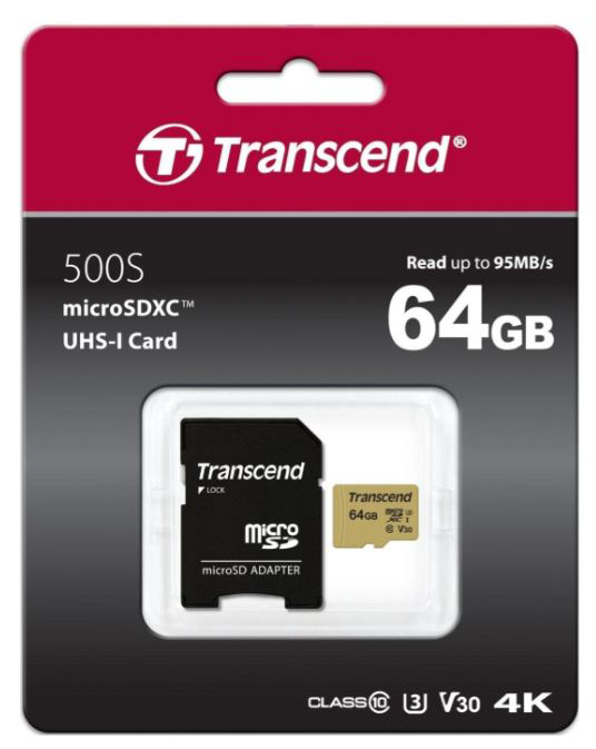 Карта памяти Transcend TS64GUSD500S 64 Гб купить,27990